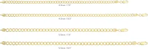 Jewelry Atelier Gold Filled Chain Bracelet Collection - 14K Solid Yellow Gold Filled Miami Cuban Curb Link Chain Bracelets for Women and Men with Different Sizes (4.5mm, 5.5mm)