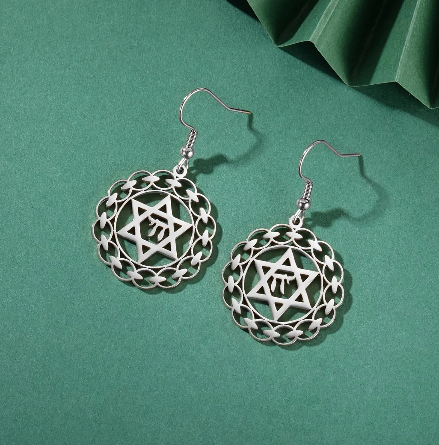 Jewish Chai Dangle Drop Earrings for Women Star of David Earrings Hebrew Letter Stud Earrings Jewish Chai Token Jewish Name Judaic Religious Jewelry
