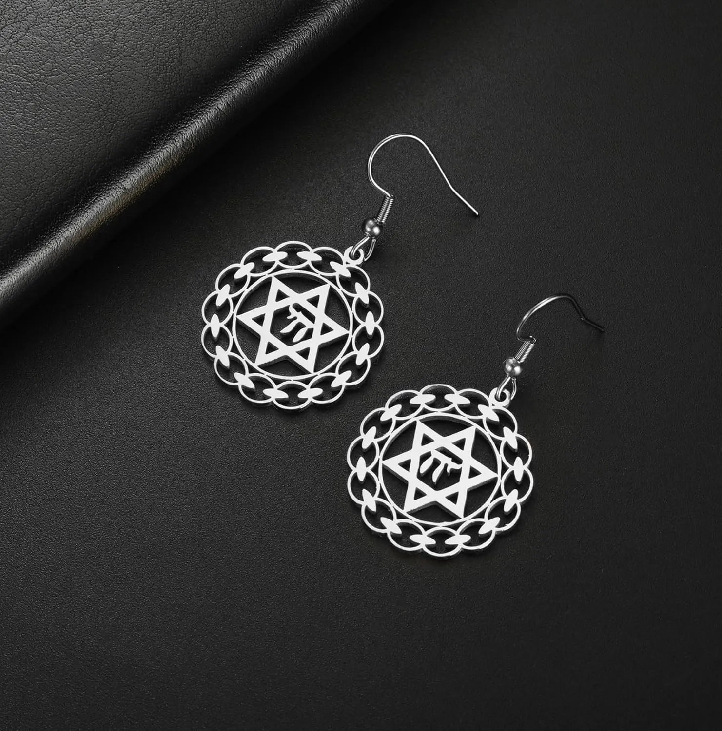 Jewish Chai Dangle Drop Earrings for Women Star of David Earrings Hebrew Letter Stud Earrings Jewish Chai Token Jewish Name Judaic Religious Jewelry