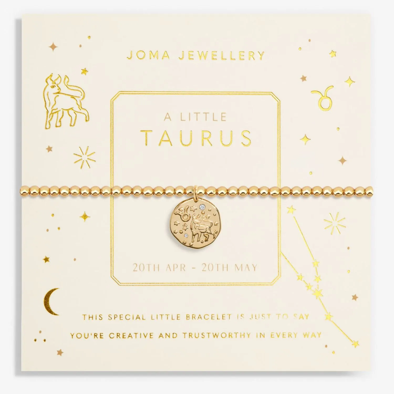 Joma Jewellery Gold Star Sign A Little 'Taurus' Bracelet