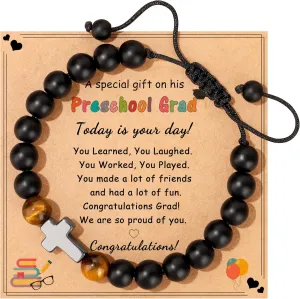 JoycuFF Best 2025 Kindergarten Graduation Gifts for Girls Her, Cute Heart Cross Bracelet Gifts for Girl, Graduation Gifts for Students Daughter Niece Granddaughter