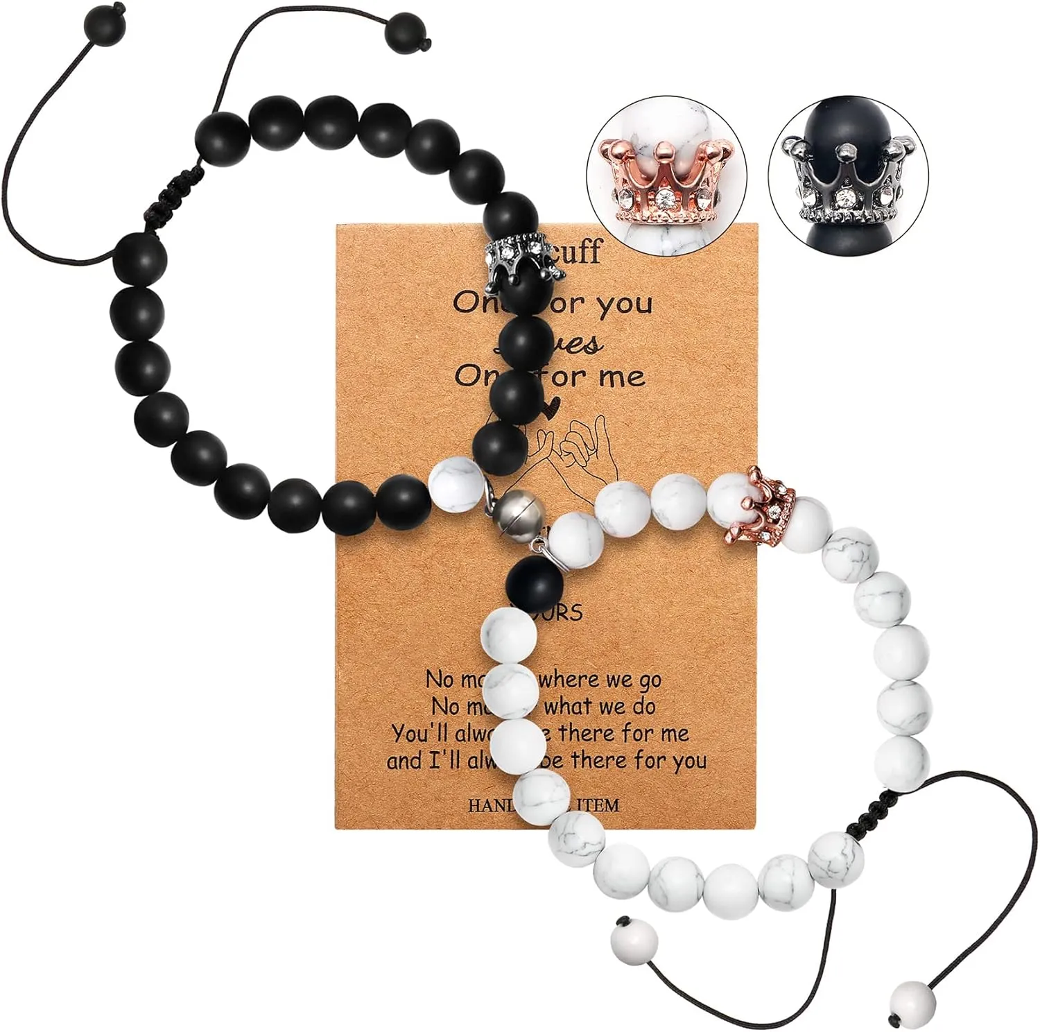 JoycuFF Matching Bracelet for Couples Friendship Birthday Christmas Anniversary Valentine's Day Gifts for Women Men Boyfriend Girlfriend Husband Wife Bead Bracelets