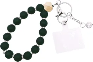 jtkdxqs Bracelet Key Ring Silicone Bead Stretchy Wristlet Keychain with Cell Phone Patchs for Women