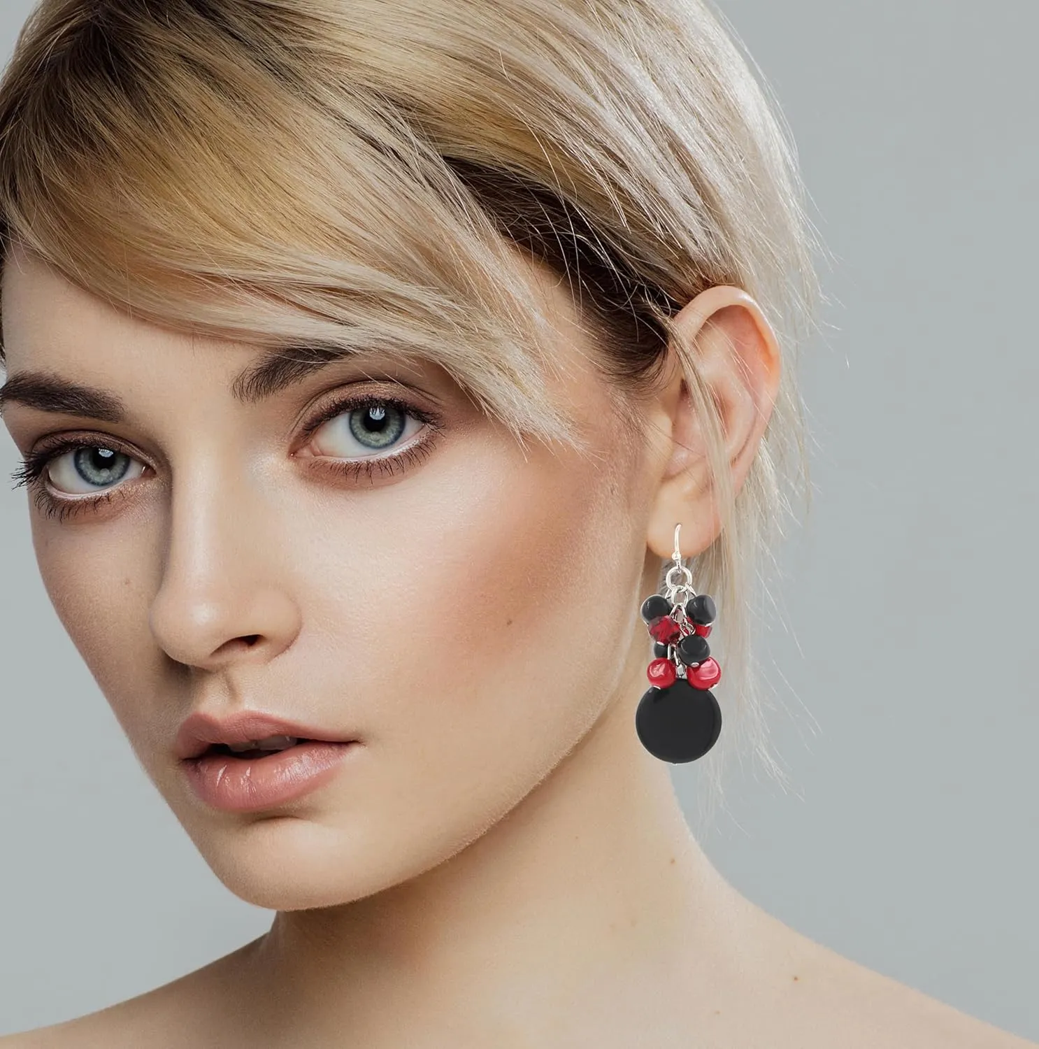 Jules D.Colorful Dangle Earrings Natural Shell Cluster Beads Drop Earrings for Women Dangling