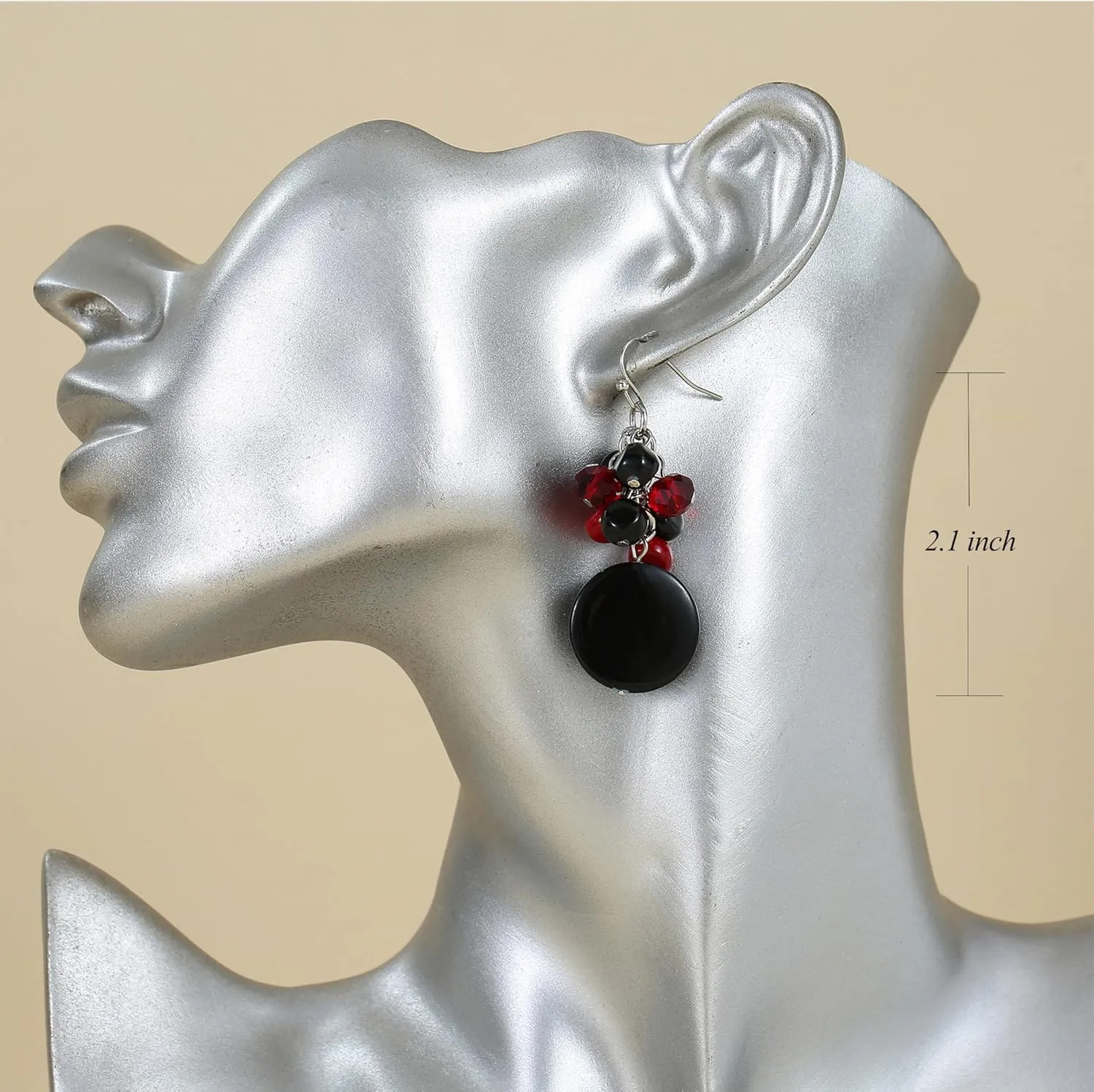 Jules D.Colorful Dangle Earrings Natural Shell Cluster Beads Drop Earrings for Women Dangling