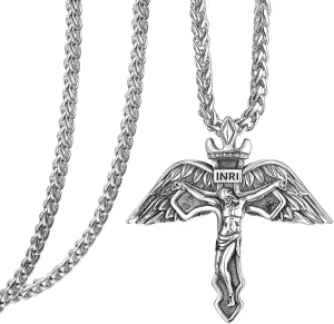 KATHL 925 Sterling Silver Cross Pendant Confirmation Necklace Catholic Religious Jewelry Gifts for Women Men