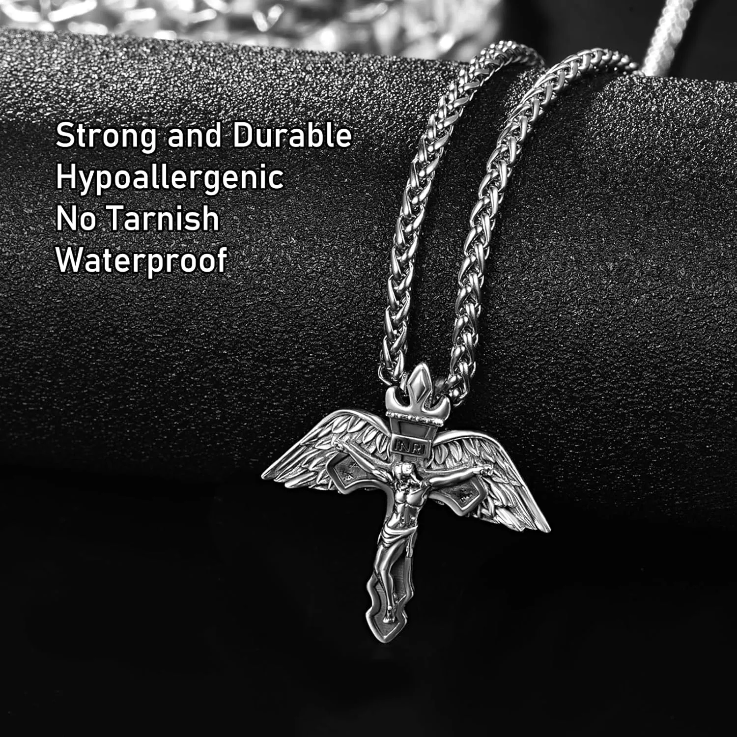KATHL 925 Sterling Silver Cross Pendant Confirmation Necklace Catholic Religious Jewelry Gifts for Women Men