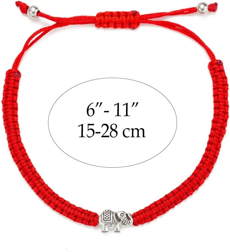 kelistom 6pcs Red String Evil Eye Charm Bracelets for Women Men Handmade Macrame Braided Kabbalah Bracelet for Protection Friendship Adjustable