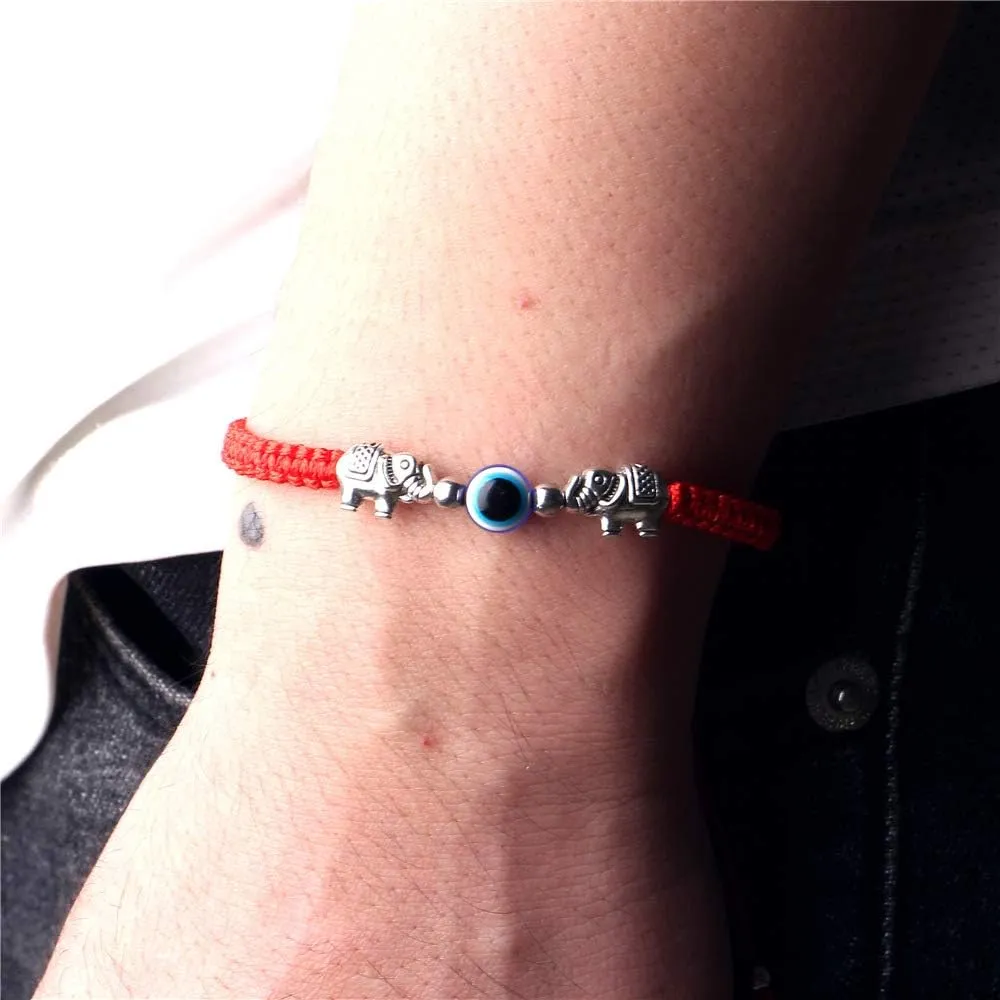 kelistom 6pcs Red String Evil Eye Charm Bracelets for Women Men Handmade Macrame Braided Kabbalah Bracelet for Protection Friendship Adjustable