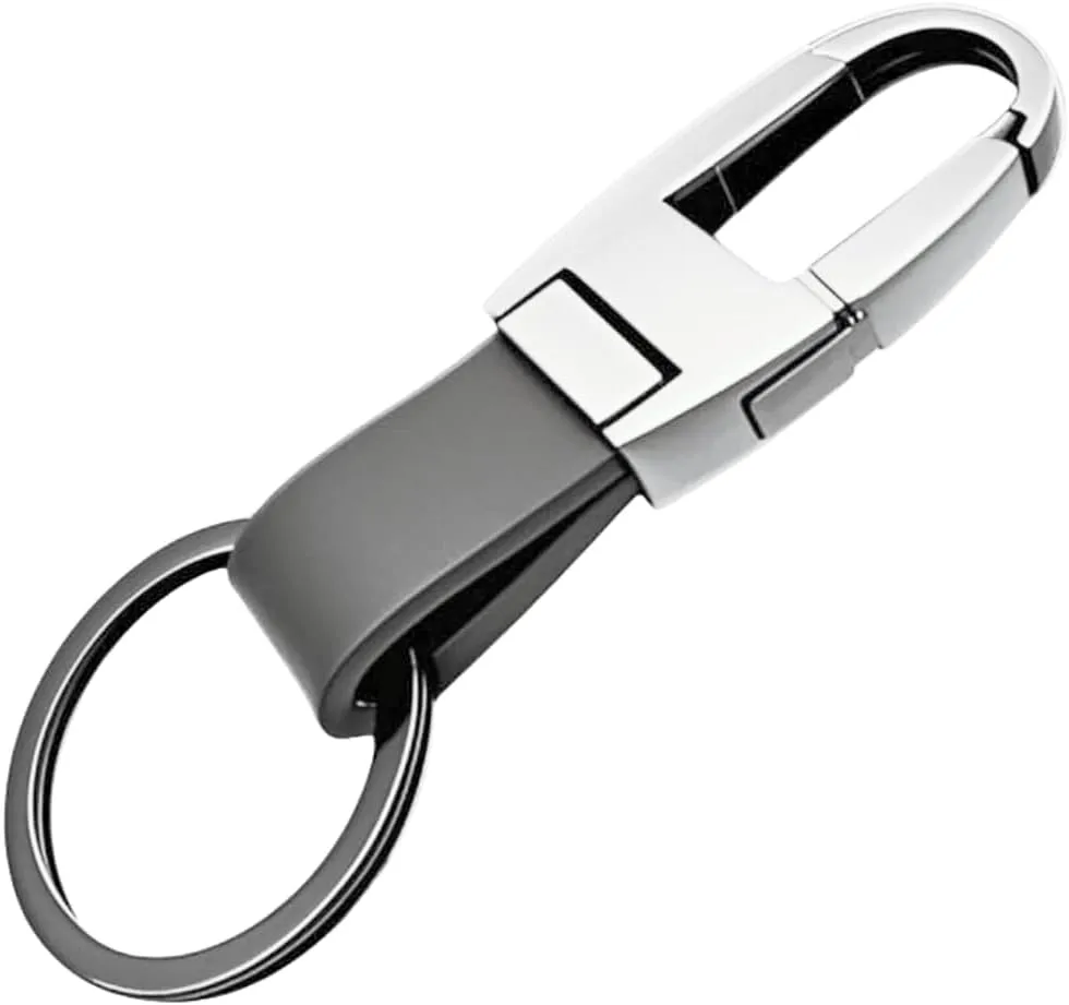 Keychain Leather Keyring Simple Metal Key Chain