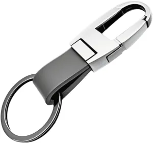 Keychain Leather Keyring Simple Metal Key Chain