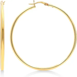 KEZEF 925 Sterling Silver Hoop Earrings For Women High Polished Silver Hoop Earrings Hypoallergenic | Lightweight Jewelry Earring 14k Gold Plated Hoops