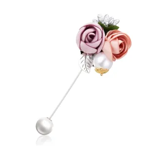 Ladies Cloth Art Fabric Flower Imitation Pl Brooches Cardigan Shirt Shawl Suit Lapel Pins Jewelry 1