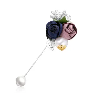 Ladies Cloth Art Fabric Flower Imitation Pl Brooches Cardigan Shirt Shawl Suit Lapel Pins Jewelry 4
