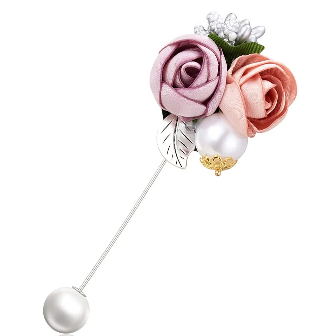 Ladies Cloth Art Fabric Flower Imitation Pl Brooches Cardigan Shirt Shawl Suit Lapel Pins Jewelry 4