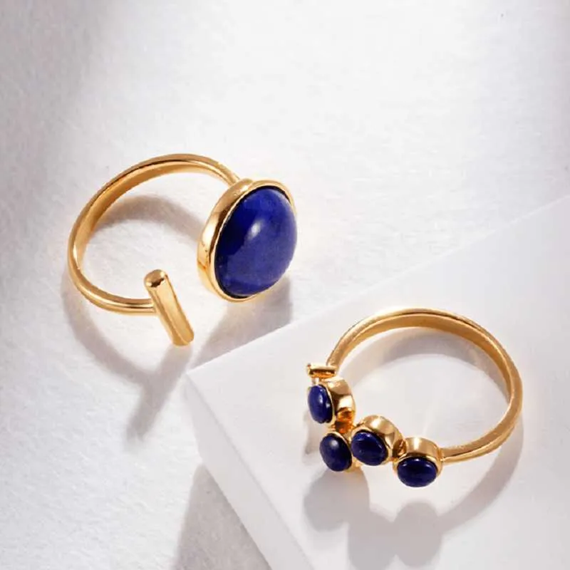 Lapis Lazuli Rings For Women - Gold Vermeil