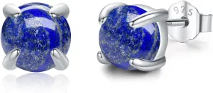 Lapis Lazuli/Moss Agate/Black Onyx/Malachite/Glass Earrings Stud Sterling Silver Hypoallergenic Earrings Mothers Day Jewerly Gifts for Women