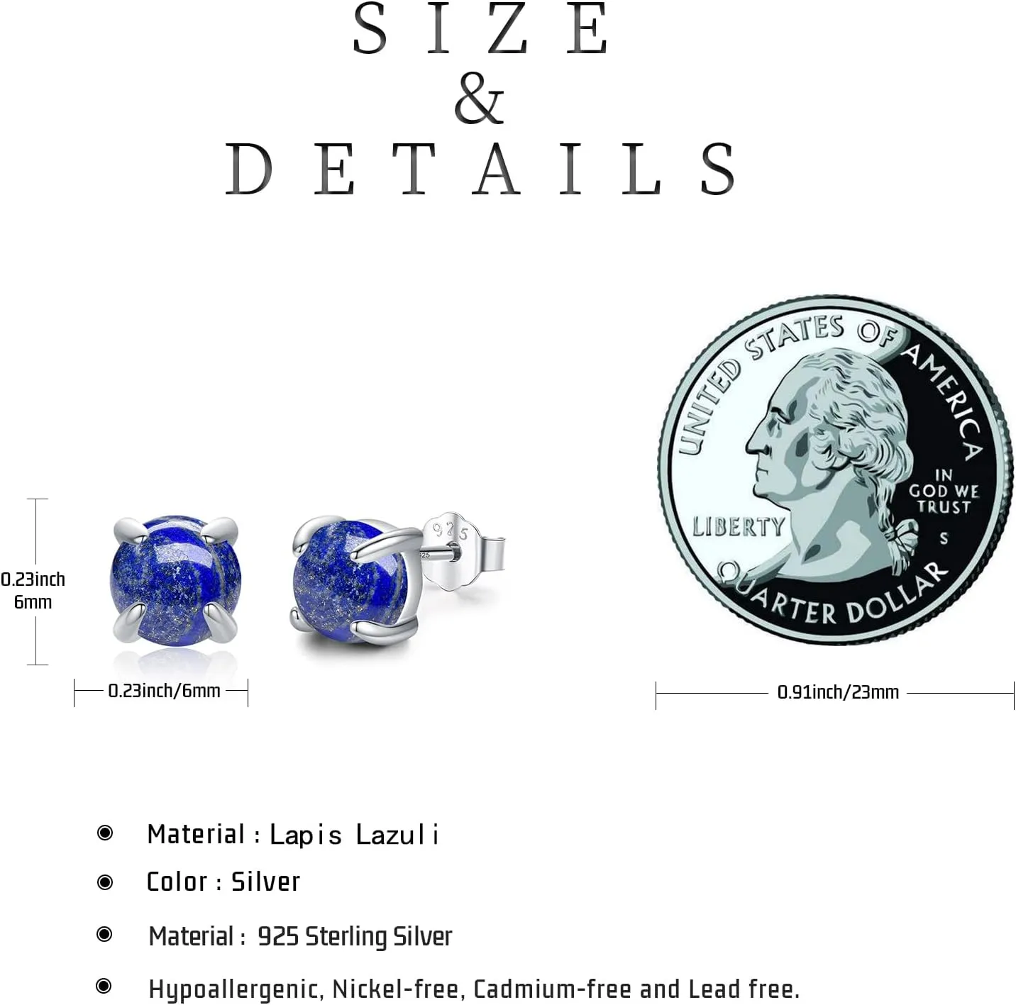 Lapis Lazuli/Moss Agate/Black Onyx/Malachite/Glass Earrings Stud Sterling Silver Hypoallergenic Earrings Mothers Day Jewerly Gifts for Women
