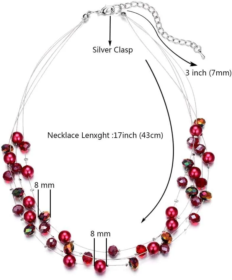 Layered Choker Freshwater Pearl Necklace - Fashion Jewelry Necklace Gifts For Women