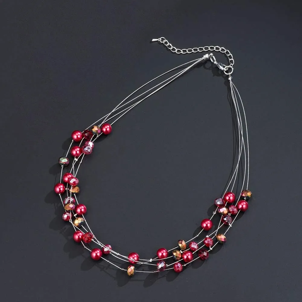 Layered Choker Freshwater Pearl Necklace - Fashion Jewelry Necklace Gifts For Women