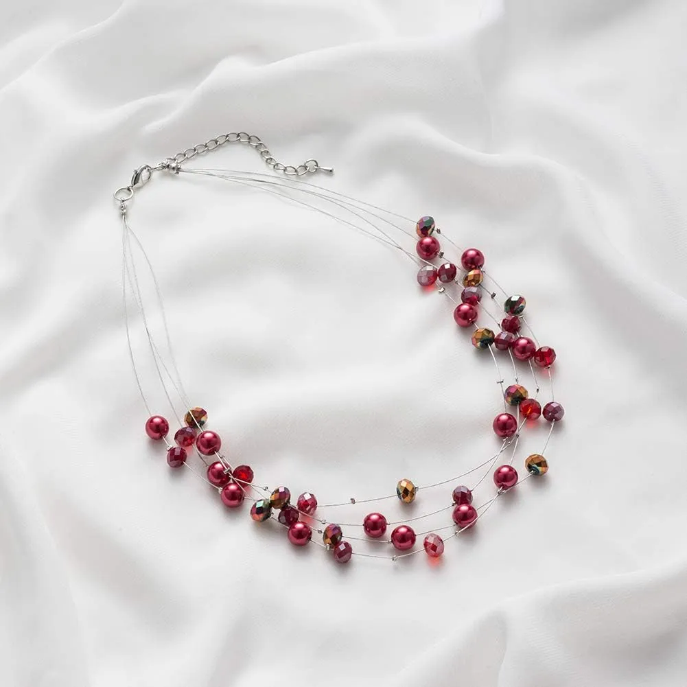 Layered Choker Freshwater Pearl Necklace - Fashion Jewelry Necklace Gifts For Women