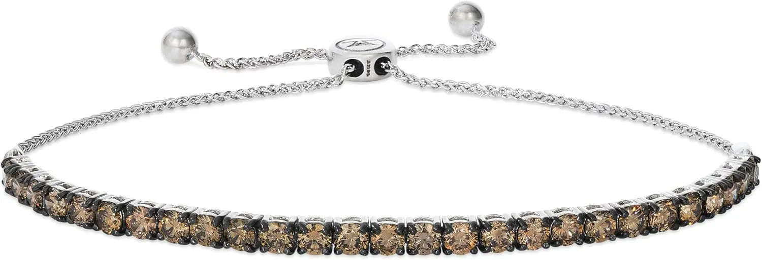 LE VIAN 2 or 3 Carat Chocolate Diamond Bolo Bracelet for Women I 14k Gold Bracelet for Her (Brown, 2.00 or 3.00 cttw) 6 Inches Long Adjustable with Bolo Clasp