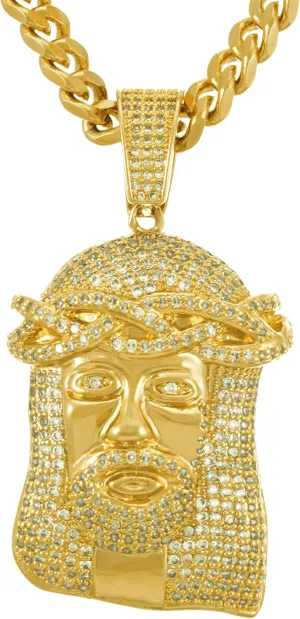 LIFETIME JEWELRY Face of Christ Pendant Necklace for Women & Men 24k Real Gold Plated