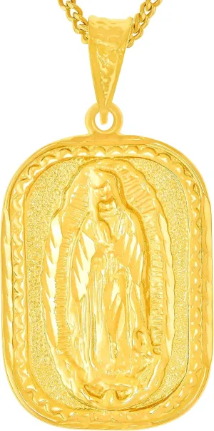 LIFETIME JEWELRY Our Lady of Guadalupe Charm Pendant Necklace 24k Gold Plated