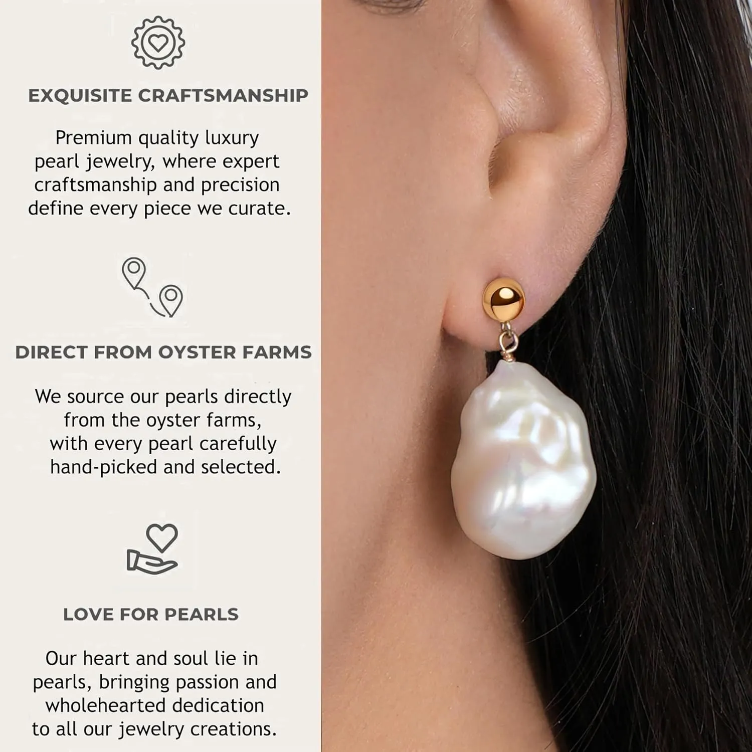 LILY LUSTRE 14k Gold Plated 925 Sterling Silver Handpicked AAAA Quality Natural White Freshwater Cultured Irregular Fireball Baroque Pearl Drop Dangle Bridal Earrings for Women