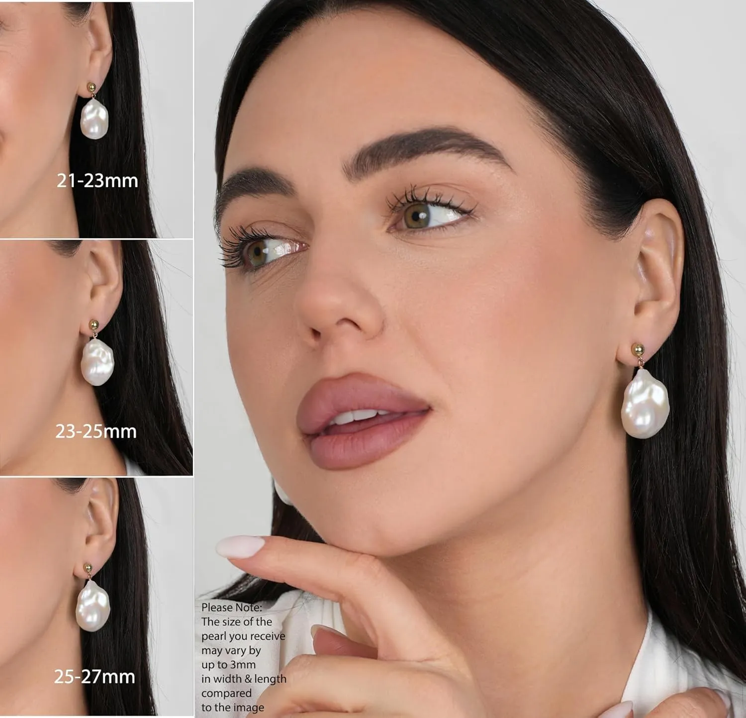 LILY LUSTRE 14k Gold Plated 925 Sterling Silver Handpicked AAAA Quality Natural White Freshwater Cultured Irregular Fireball Baroque Pearl Drop Dangle Bridal Earrings for Women