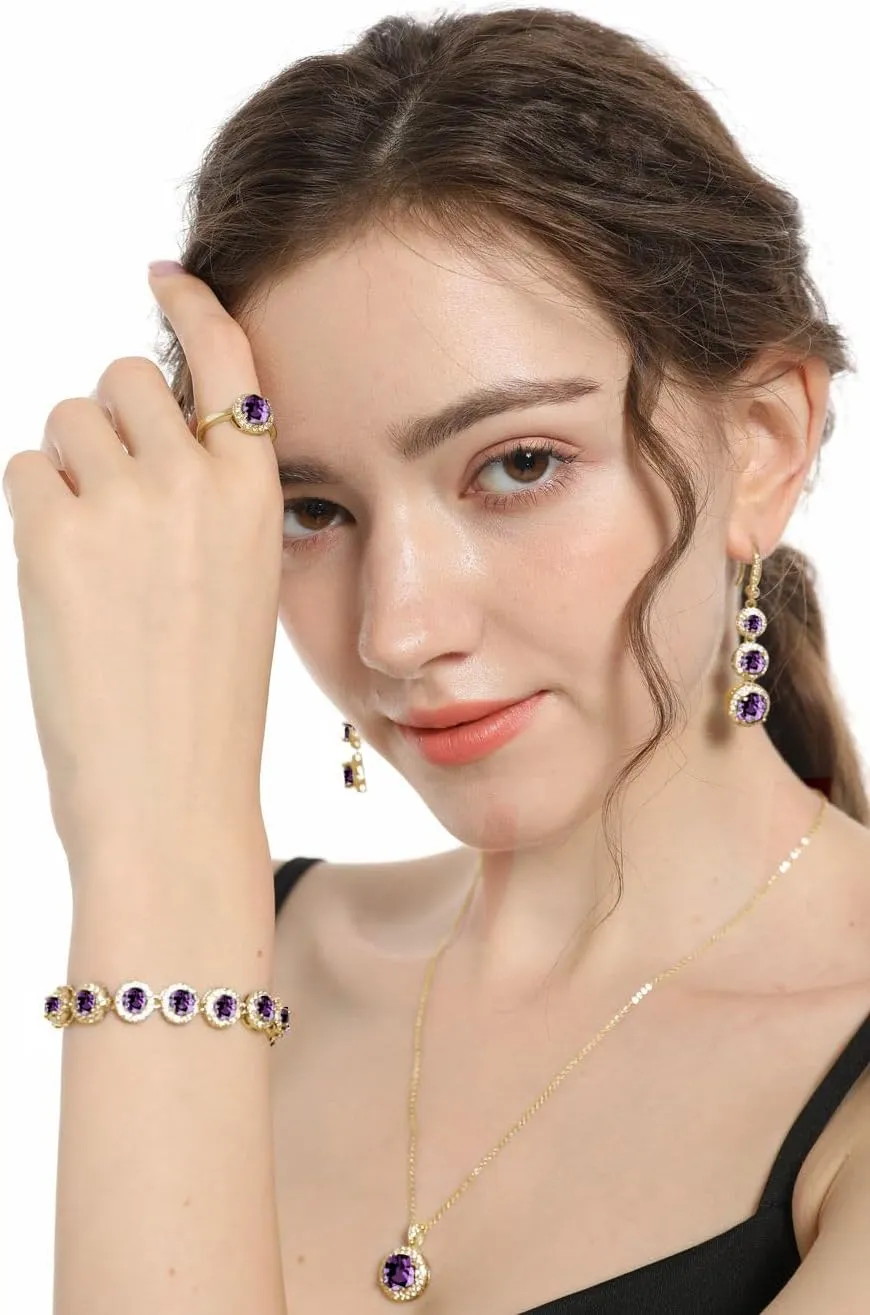 LMXXVJ Jewelry Set for WomenNecklace Earrings Adjustable Ring Bracelet Set Birthday Anniversary Mothers Day Christmas Day Fashion Formal Jewelry Gift Girl/Mom/Wife/Grandmother/Best Friend/Aunt