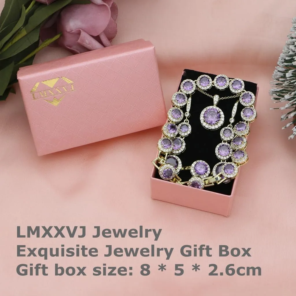 LMXXVJ Jewelry Set for WomenNecklace Earrings Adjustable Ring Bracelet Set Birthday Anniversary Mothers Day Christmas Day Fashion Formal Jewelry Gift Girl/Mom/Wife/Grandmother/Best Friend/Aunt