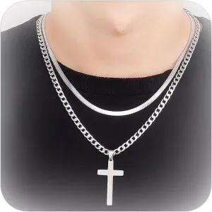 Long tiantian Layered Choker Necklaces Women Trendy orthodox cross necklace men Layered Circle Bar Necklace Christmas Gifts Womens Jewelry Clearance Stocking Stuffers Gifts