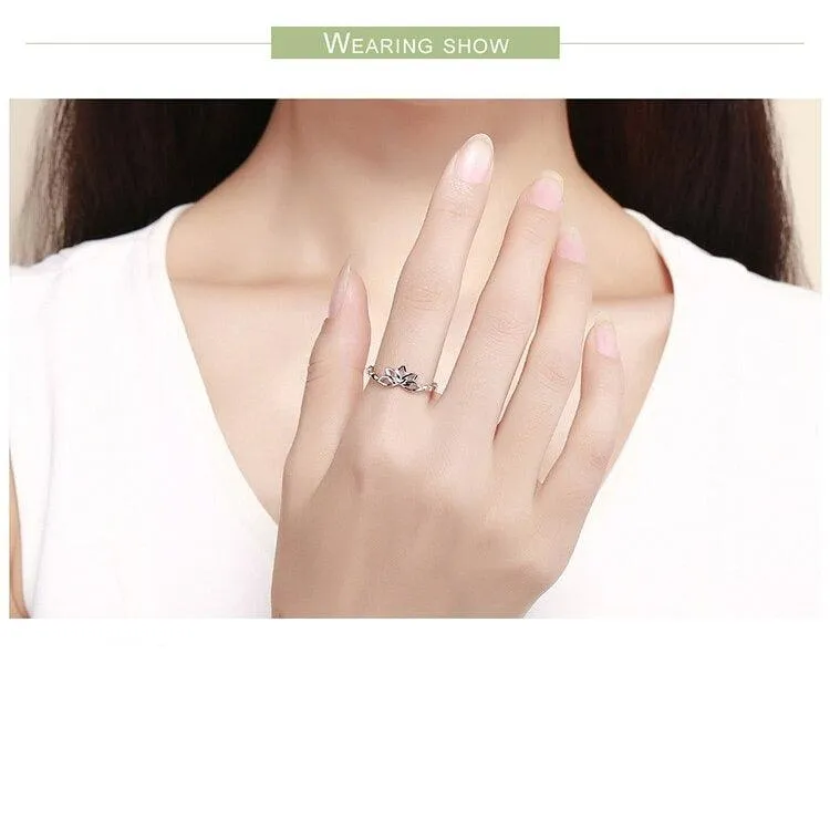 'Lotus Flower' Sterling Silver Ring