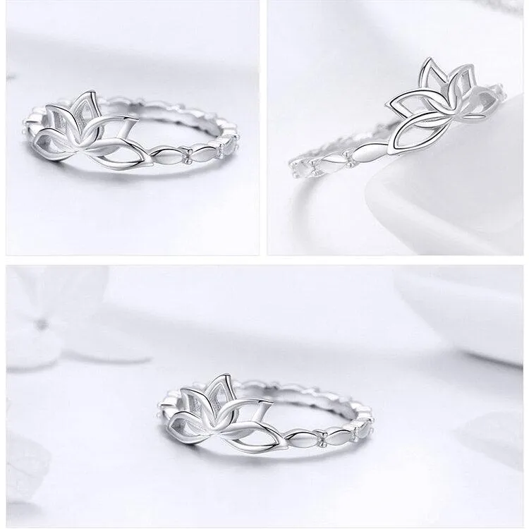 'Lotus Flower' Sterling Silver Ring