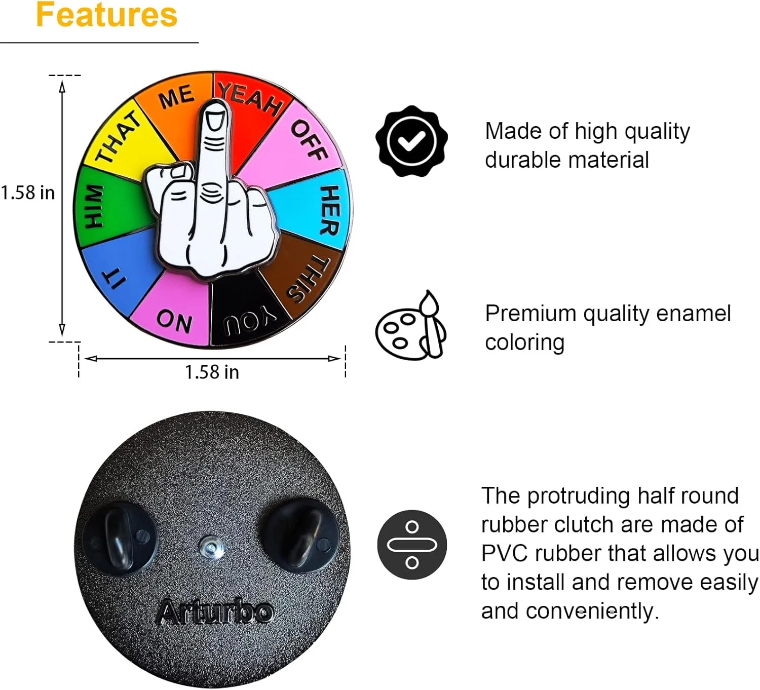 Lucky Wheel Enamel Pins Rotatable Arrows Fun Pin Brooches Badges Cool Funny Lapel Pins For Bags Backpacks Hats Gifts Decoration
