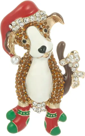 Madison Tyler Christmas Cat & Dog Pins for Women | Cute Pave Rhinestone Epoxy Holiday Brooches | Pins for Backpacks Sweaters or Jackets | Holiday Gifts for All