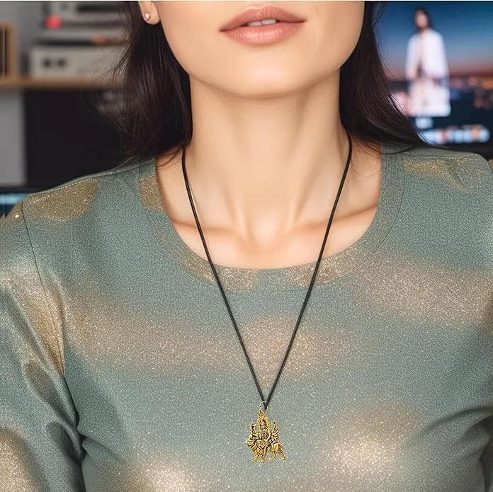 Mata Spiritual Religious Temple Hindu Mata Goddess Jewelry Locket with Chain Pendant Necklace for Men Women