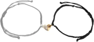 Matching Bracelets for Couples, Gold Heart Initial Friendship Adjustable Bracelet Women, Cute Match Charm Letter Name Black Braided Rope Bf Gf Friends Jewelry Gift