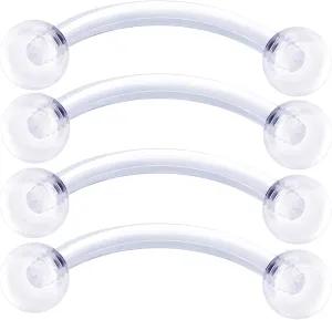 MATIGA 4Pcs Retainer Flexible Clear 16g Barbell Curved Piercing Jewelry Cartilage Rook Tragus Eyebrow 3mm Acrylic Ball More Choices