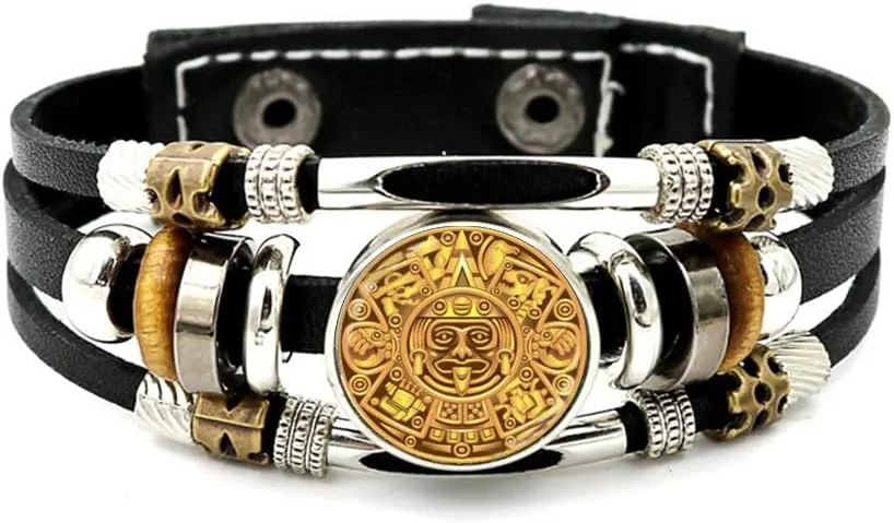 Mayan Calendar Antique Bracelet Sparkling Bracelet Aztec Calendar Bangle Mayan Calendar Jewelry (A1, 2CM)