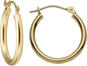 MAZZERI Solid Gold Hoop Earrings 14k Real Gold For Women and Men - Hypoallergenic, Made in the USA, Available in Yellow or White Gold