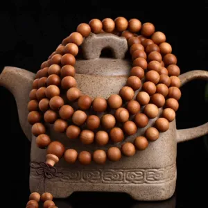 Meditation Buddhist Prayer Beads Necklace, Bracelet, 108 Prayer Beads Bracelet Mala Tibetan Buddhist Sandalwood Necklace Handmade Christmas Thanksgiving Elegant Jewelry (Size : 8MM)