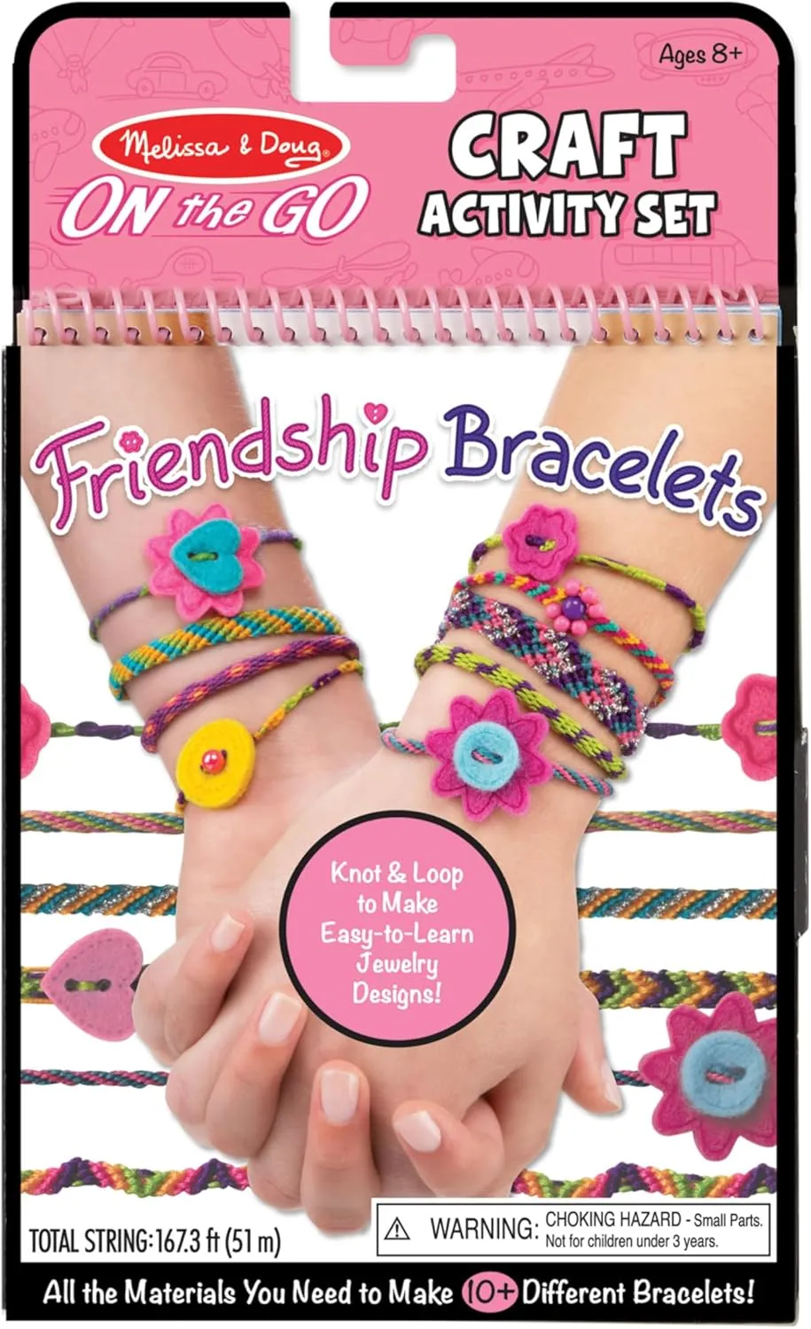 Melissa & Doug On the Go Friendship Bracelet Craft Set (Makes 10  Bracelets)