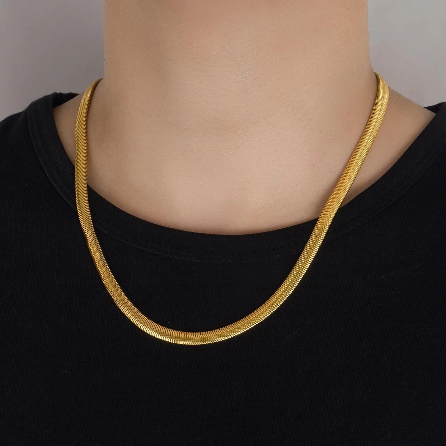 Men 925 Sterling Silver Necklace Italian 6MM-8MM Flexible Flat Snake Chain Choker 16-30 Inch 24K Gold plated Fine Jewelry Gifts for Women