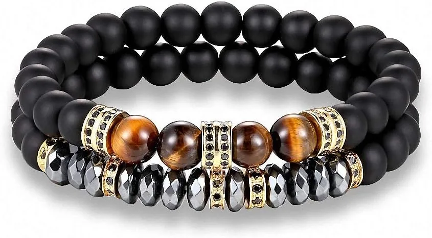 Men Woman Tiger Eyes Bracelet Beaded Black Mantra Prayer Beads Buddha Bracelet Women Bracele