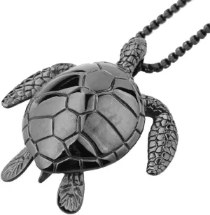 Men's Stainless Steel Tortoise Pendant Necklace Sea Turtle Design Silver/Gold/Black/Rainbow