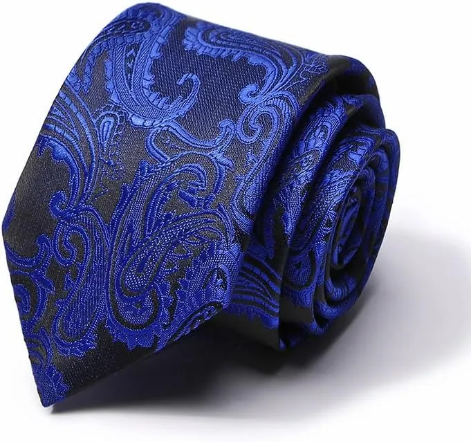 Men's Tie Sets Necktie & Pocket Square 4 in 1 Gift Set for Wedding and Business