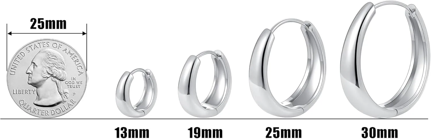 micuco Chunky Gold Hoop Earrings for Women - 18K Real Gold Plated Lightweight Hollow Hypoallergenic Earrings for Women