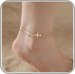 MIFYNN Ankle Bracelets for Women Waterproof Adjustable Stainless Steel Chain Anklet Bracelet for Women Vintage Fashion Simple Thin Chain Anklet Female Foot Summer Beach Jewelry Gift